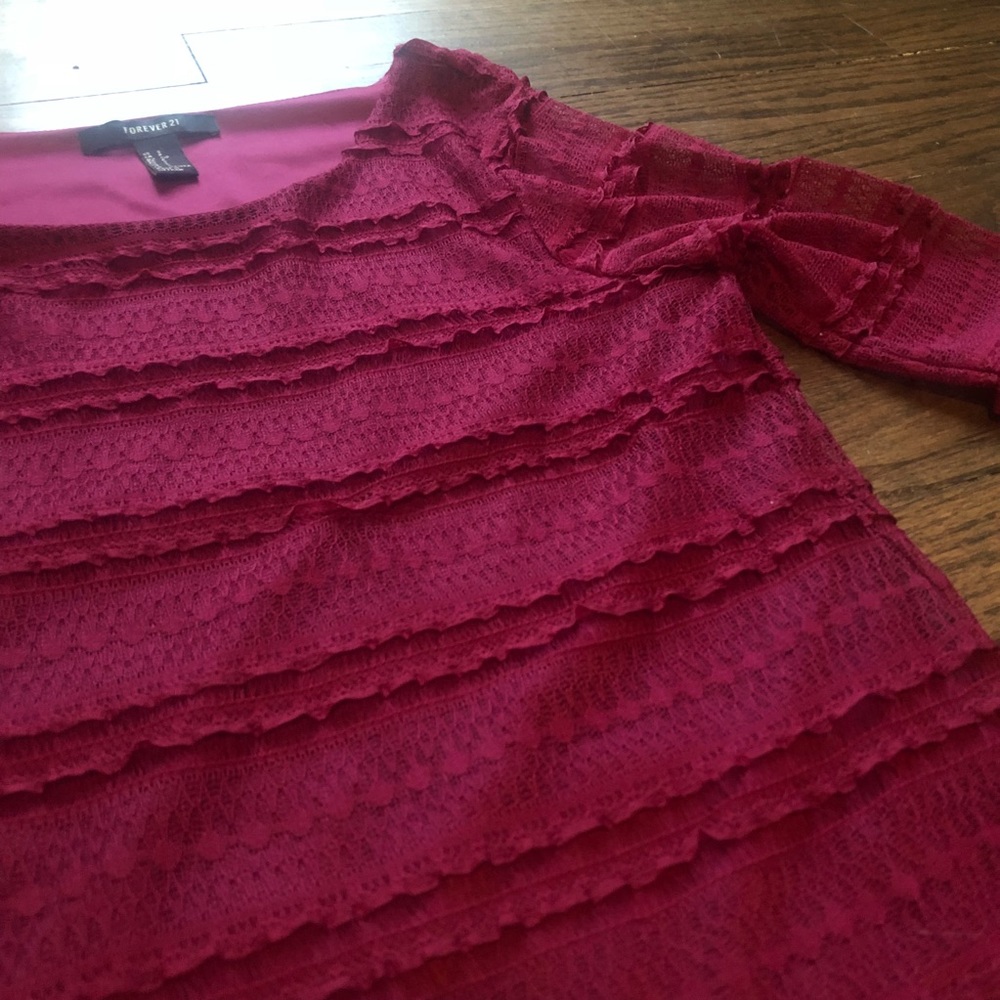 Forever 21 Raspberry ruffled dress! - Picture 2 of 4